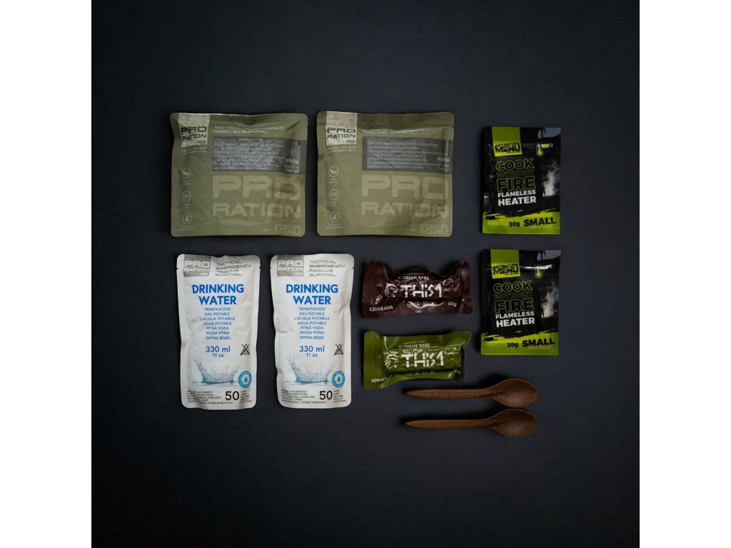 Pro-ration Emergency Food/Water Pack Menu I, rød pose (2)