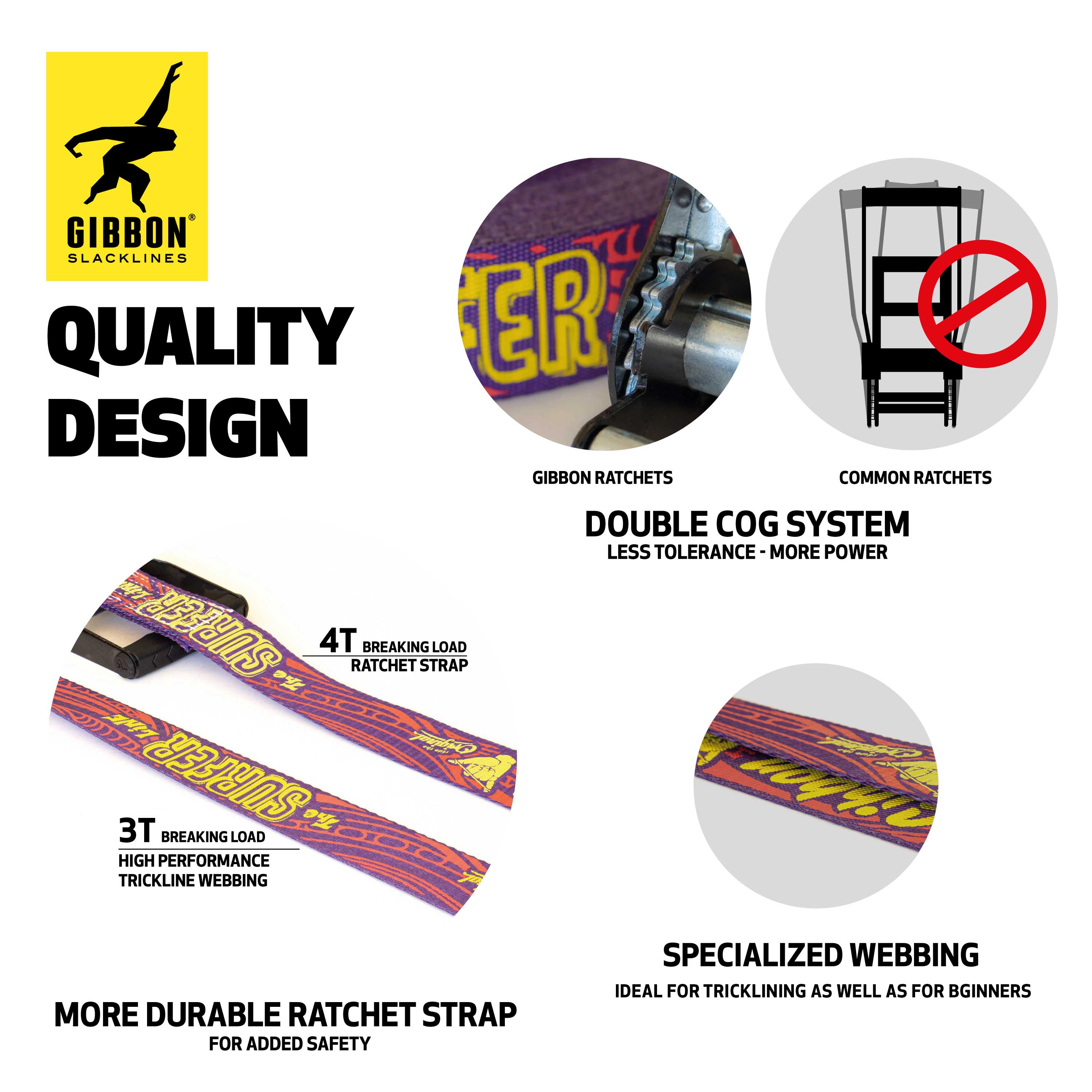 Gibbon - Slackline-Set Surferline Treewear Set - Purple