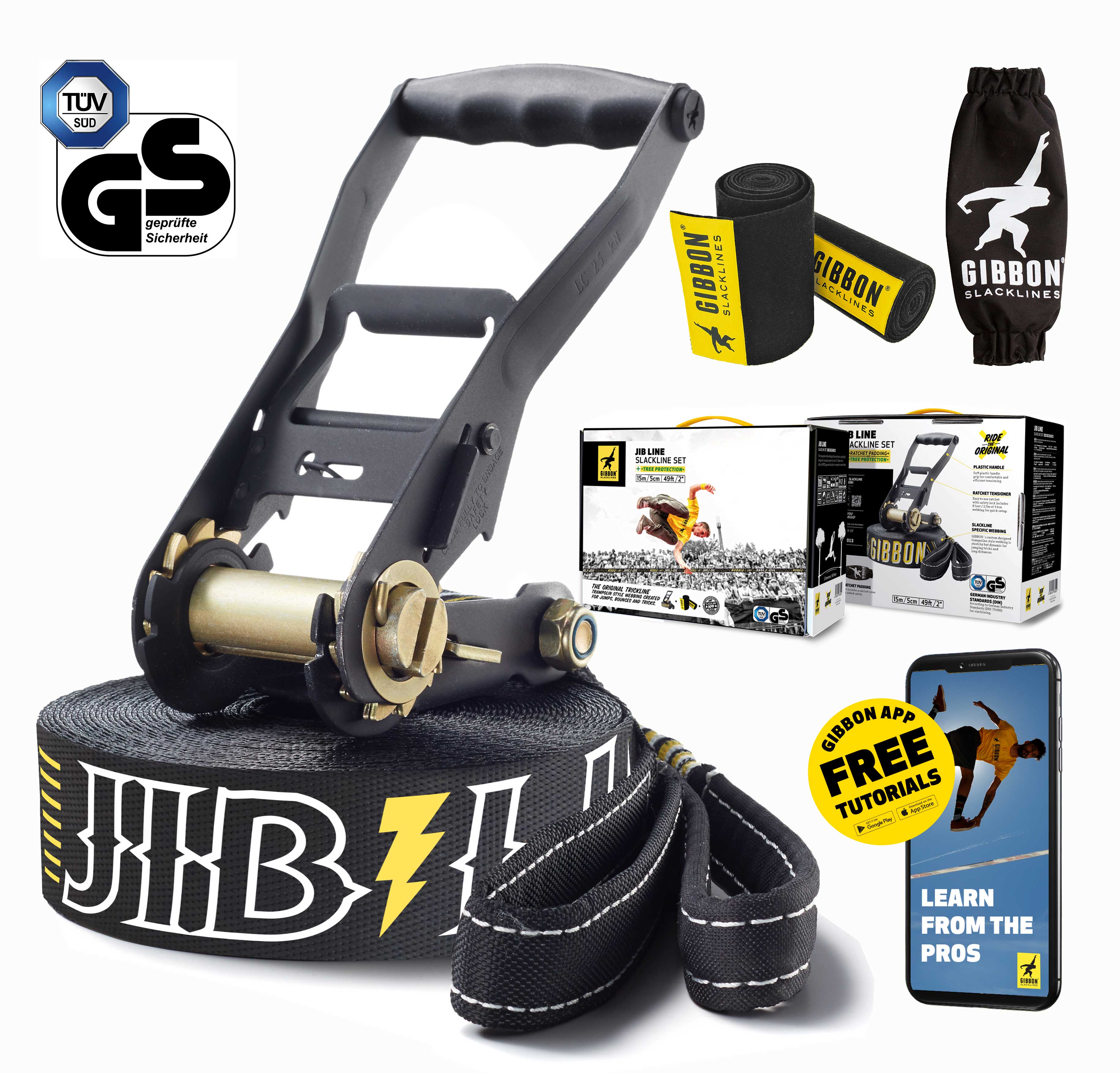 Gibbon - Slackline-Set Jibline Treewear Set - Black