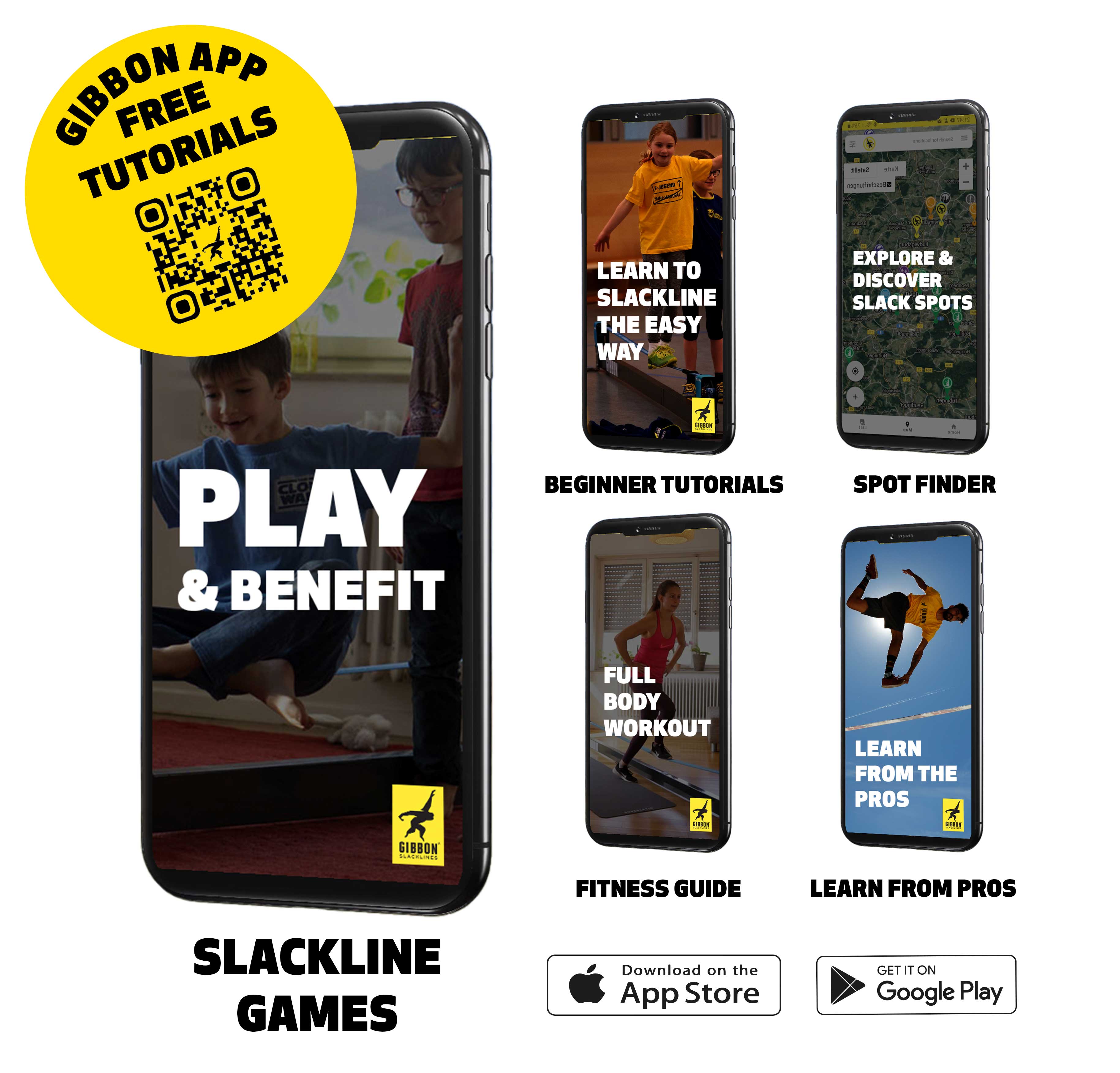 Gibbon - Slackline-Set Funline Treewear Set - Blue