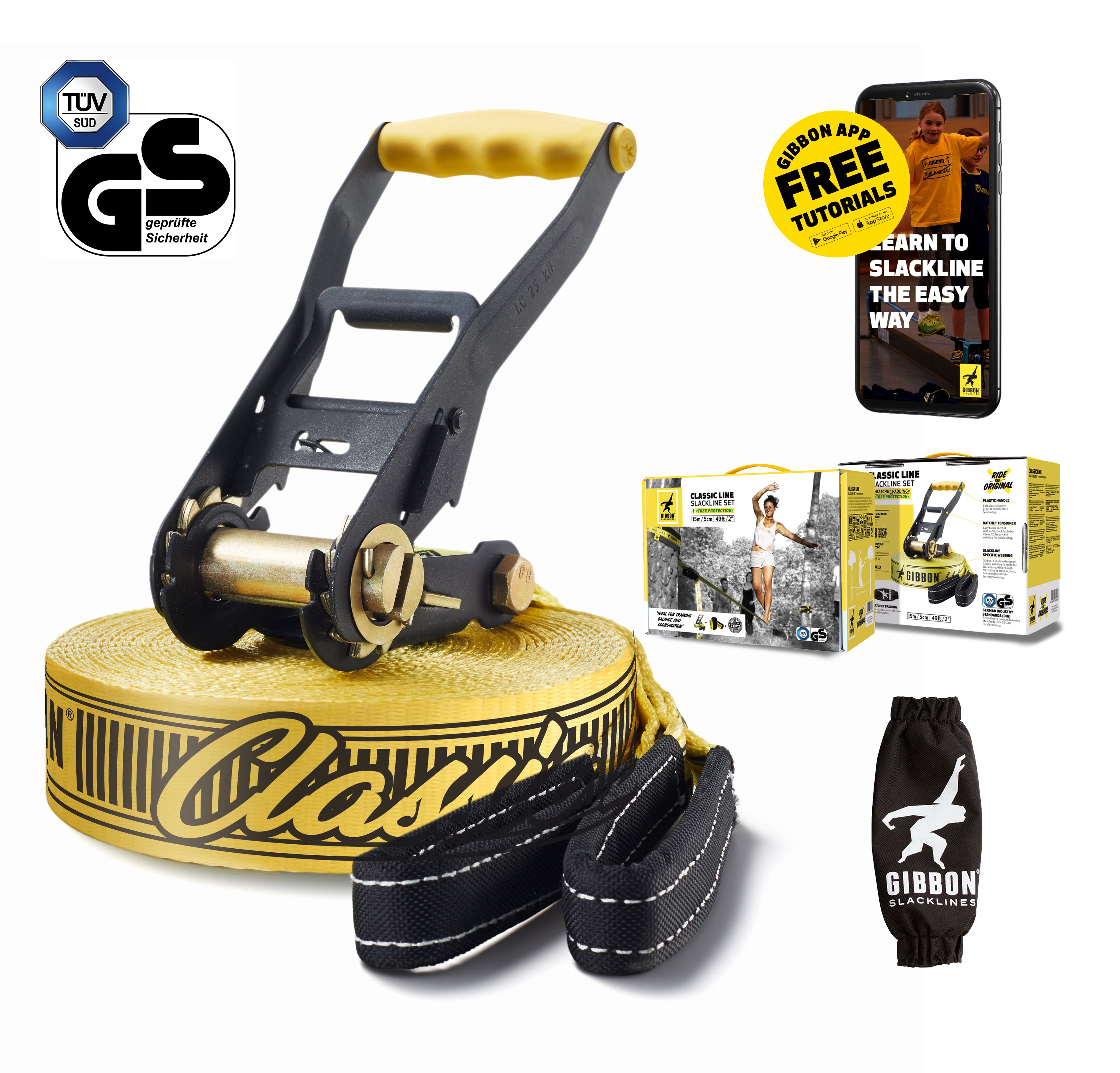 Gibbon - Slackline-Set Classicline - Yellow