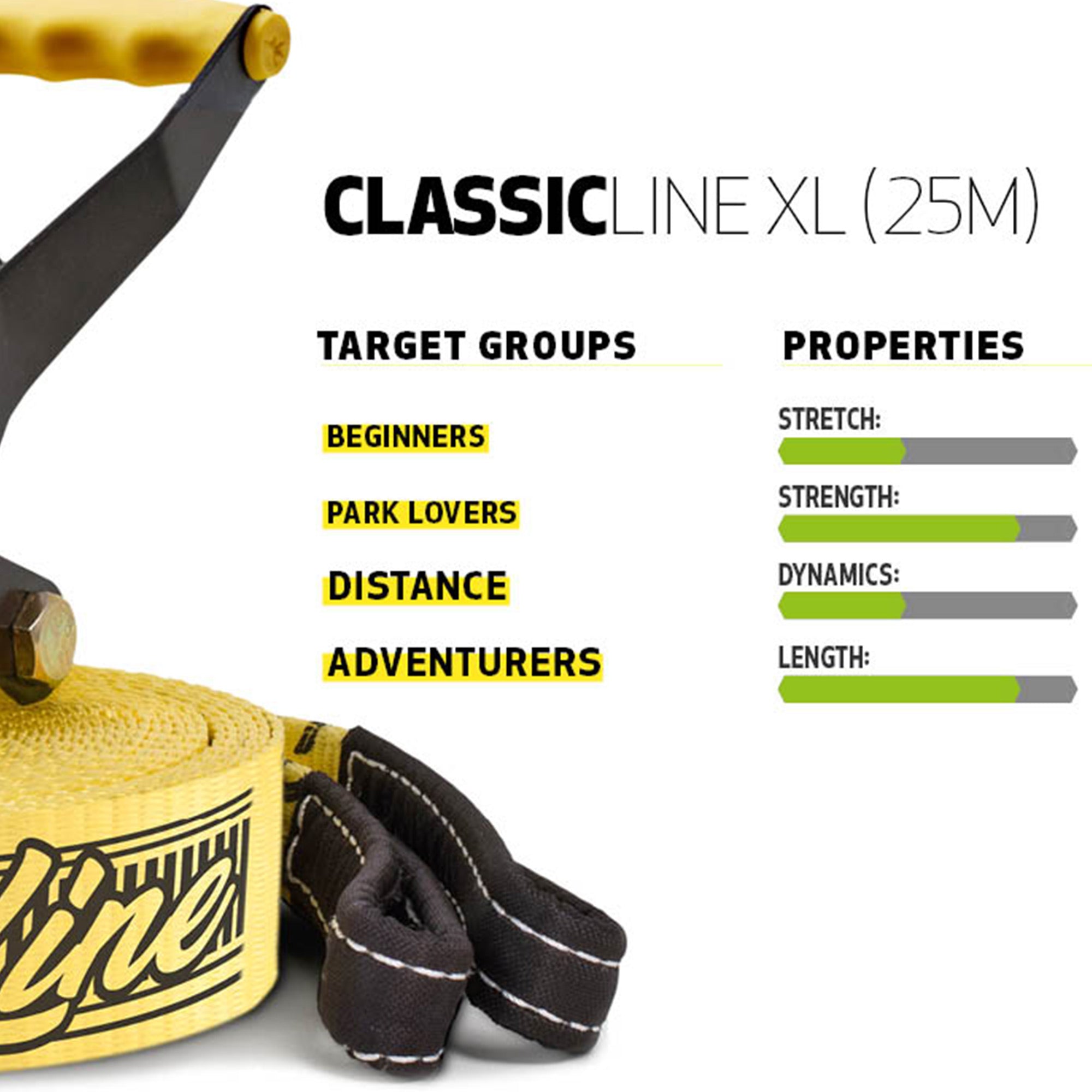 Gibbon - Slackline-Set Classicline Xl - Yellow