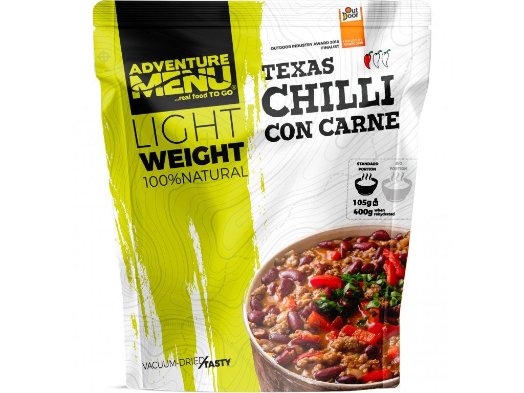 Adventure Menu Chili con carne, frysetørret måltid, grøn/hvid emballage