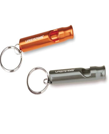 LifeSystems Mountain Whistle fløjte af aluminium, orange/grå