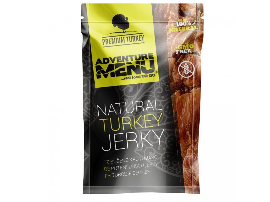 Adventure Menu Kalkun jerky, tørret kød, sort emballage