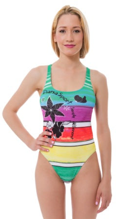 Diana Sport - Badedragter Stripy - Pink