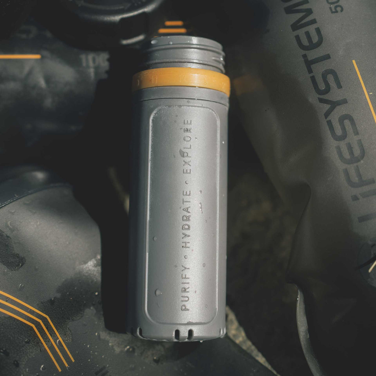LifeSystems Soft Flask reservefilter i grå med orange ring (2)