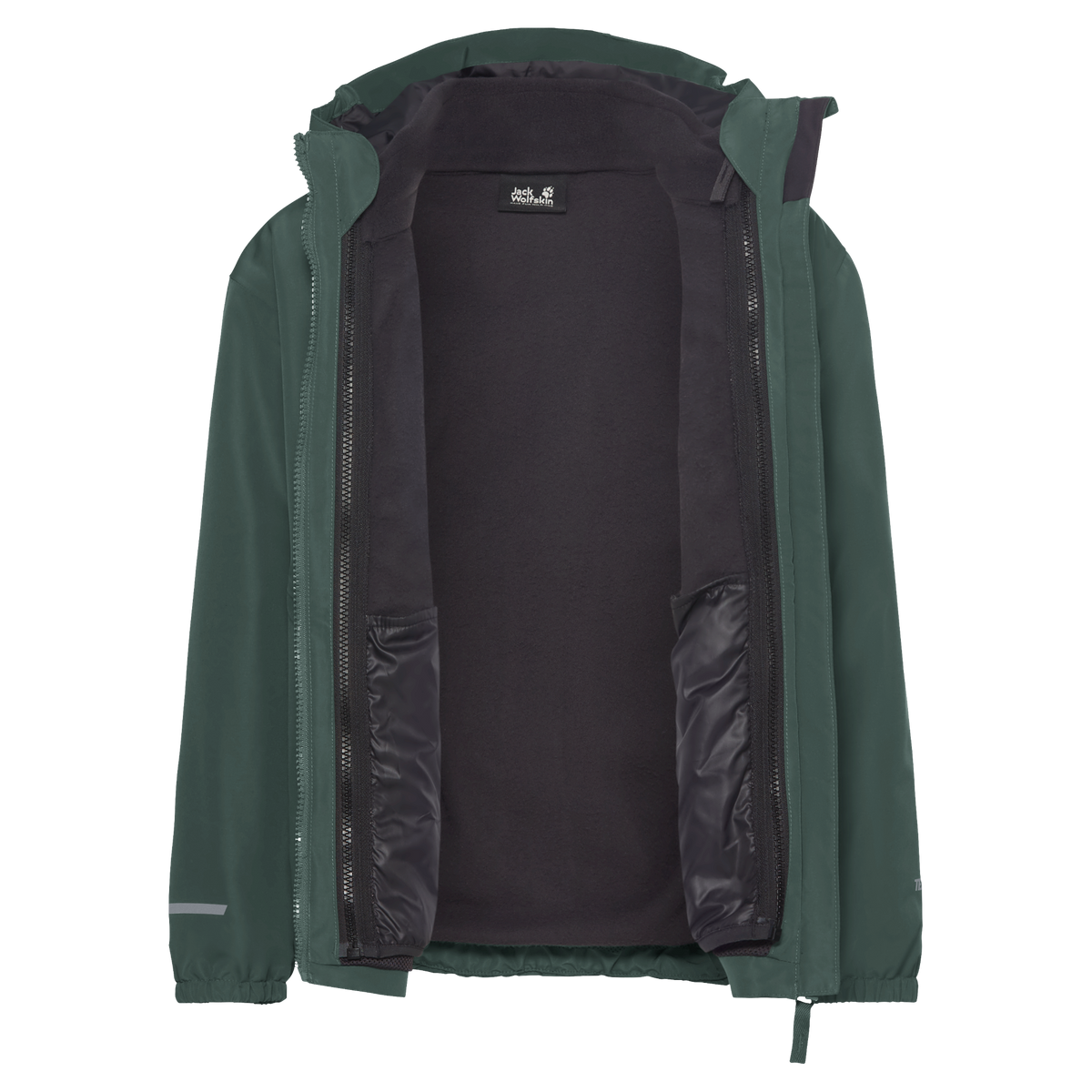 Jack Wolfskin Iceland 3-i-1 børnejakke i mørkegrøn (4)