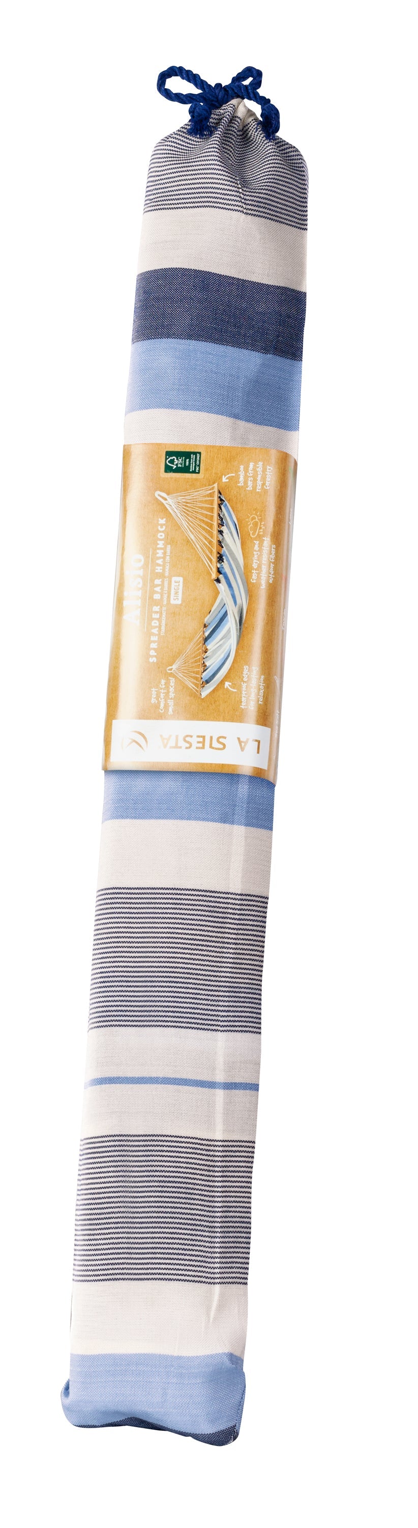 LA SIESTA® - Alisio Single-hængekøje med tværpind outdoor - Sea Salt