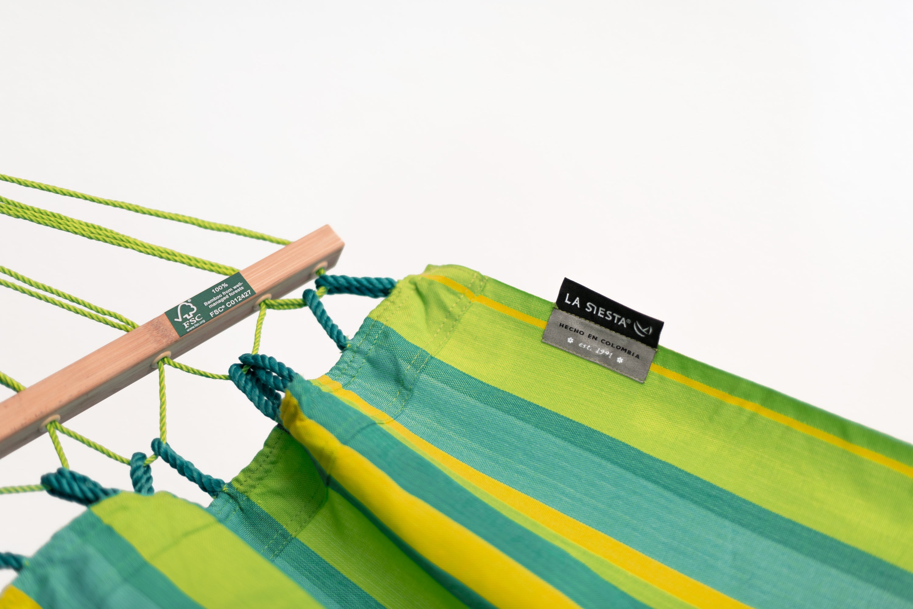 LA SIESTA® - Alisio Single-hængekøje med tværpind outdoor - Lime