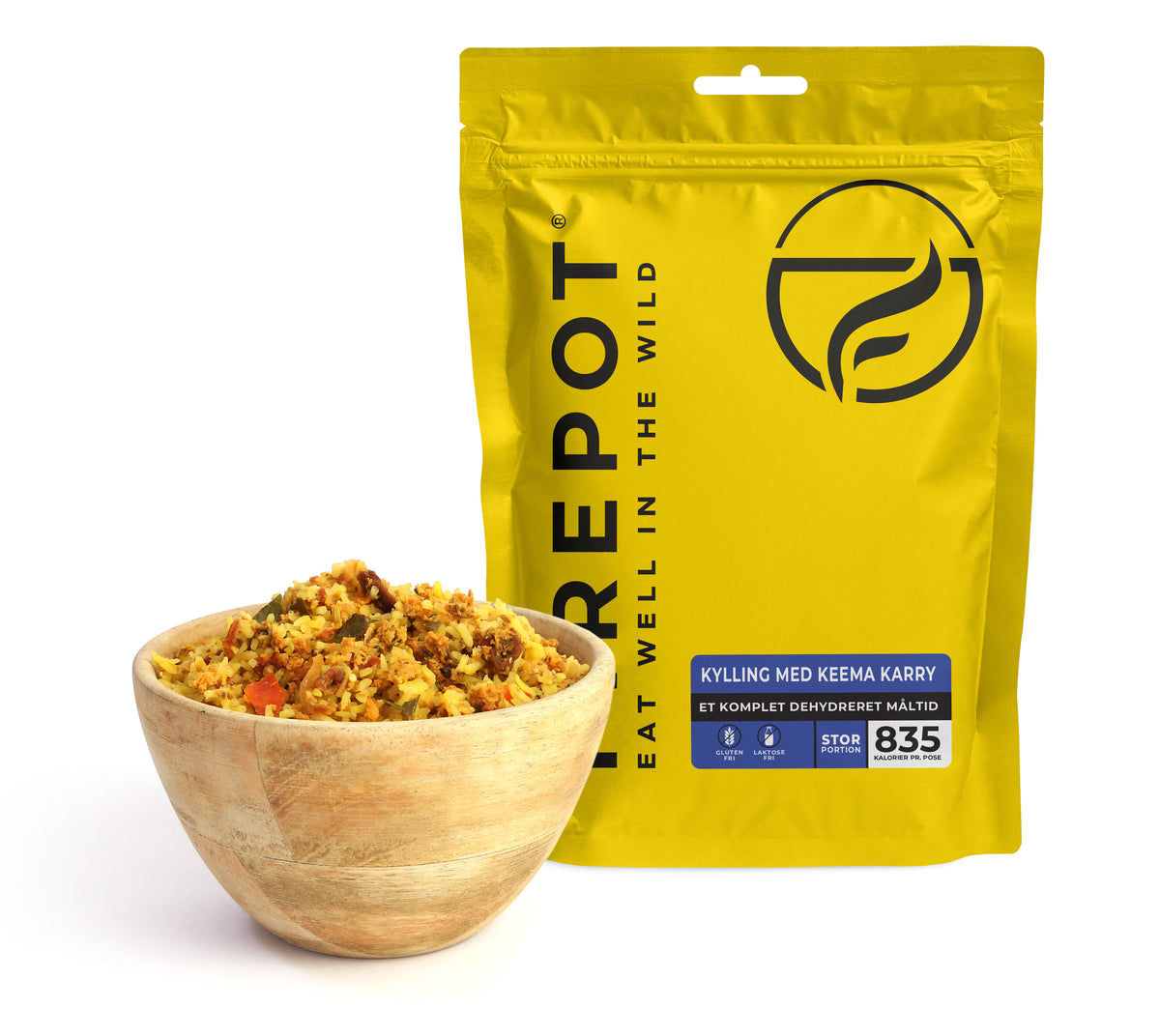 Firepot Kylling med keema karry dehydreret måltid, gul pose (2)