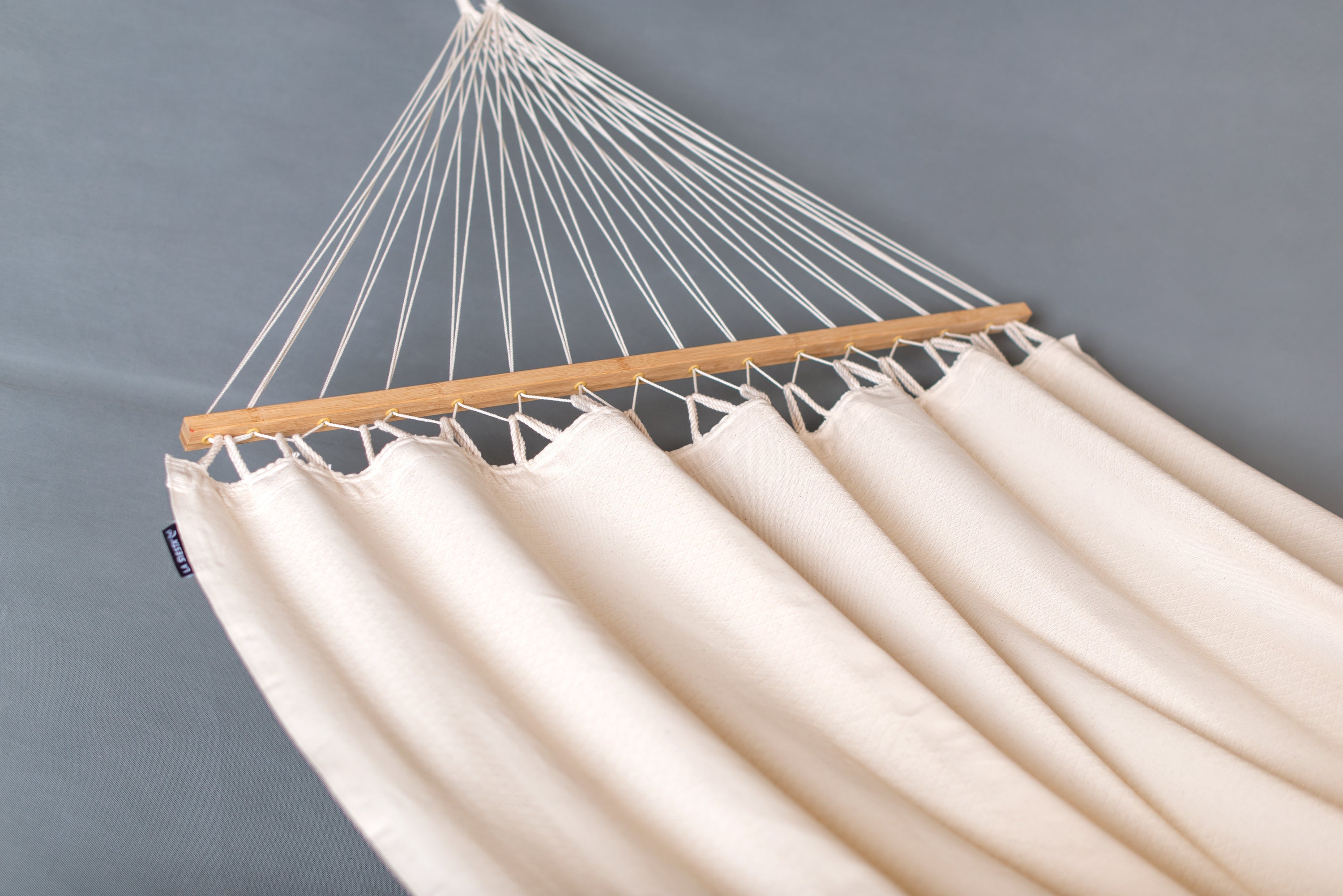 LA SIESTA® - Florencia Single-hængekøje med tværpind i økologisk bomuld - Latte