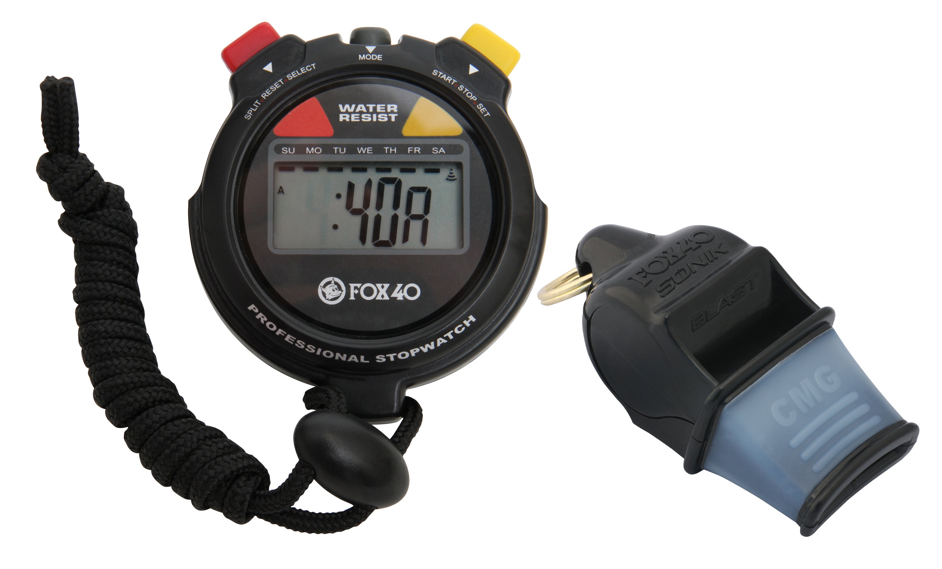 Fox 40 - Start/Stopur Whistle watch og Sonik Blast CMG dommerfløjte