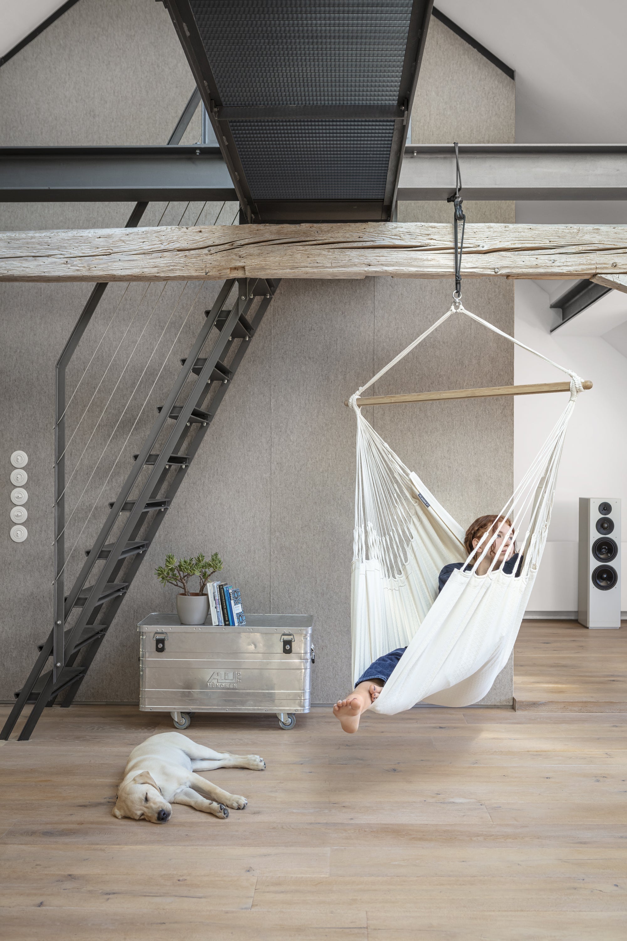 LA SIESTA® - Habana Comfort hængestol i økologisk bomuld - Latte