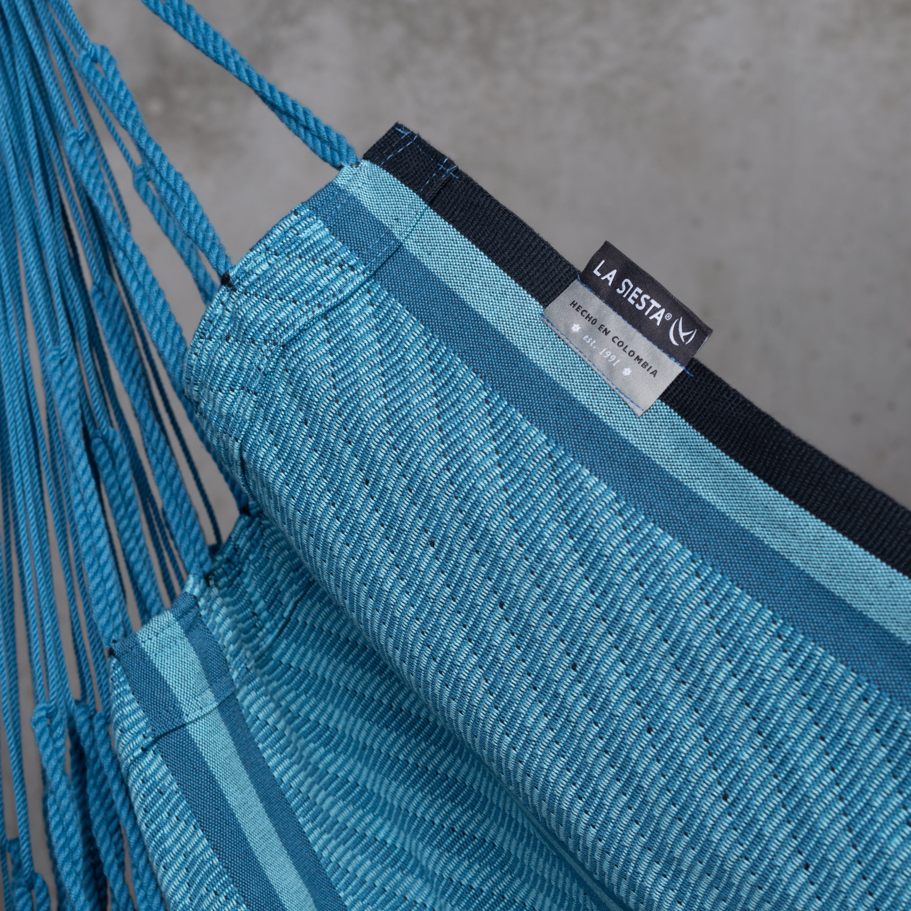LA SIESTA® - Cumbia Organic Comfort hængestol i økologisk bomuld - Blue Zebra