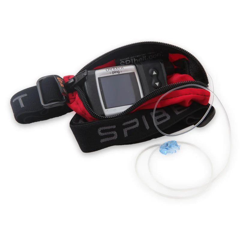 SPIbelt - Løbebælte Kids Dual Pocket PHT Diabetic - Black/Black Zipper