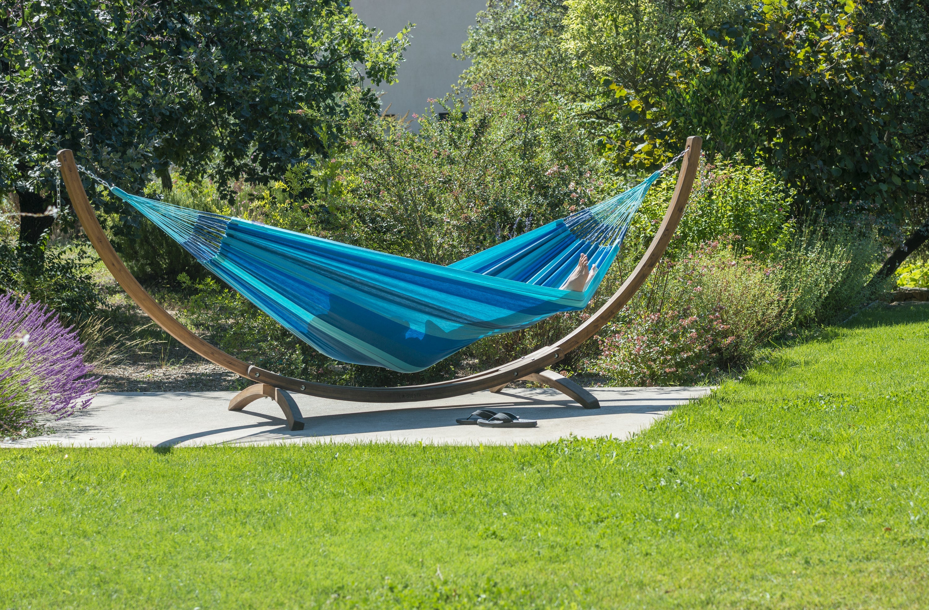 LA SIESTA® - Modesta dobbelt-hængekøje i økologisk bomuld - Lagoon