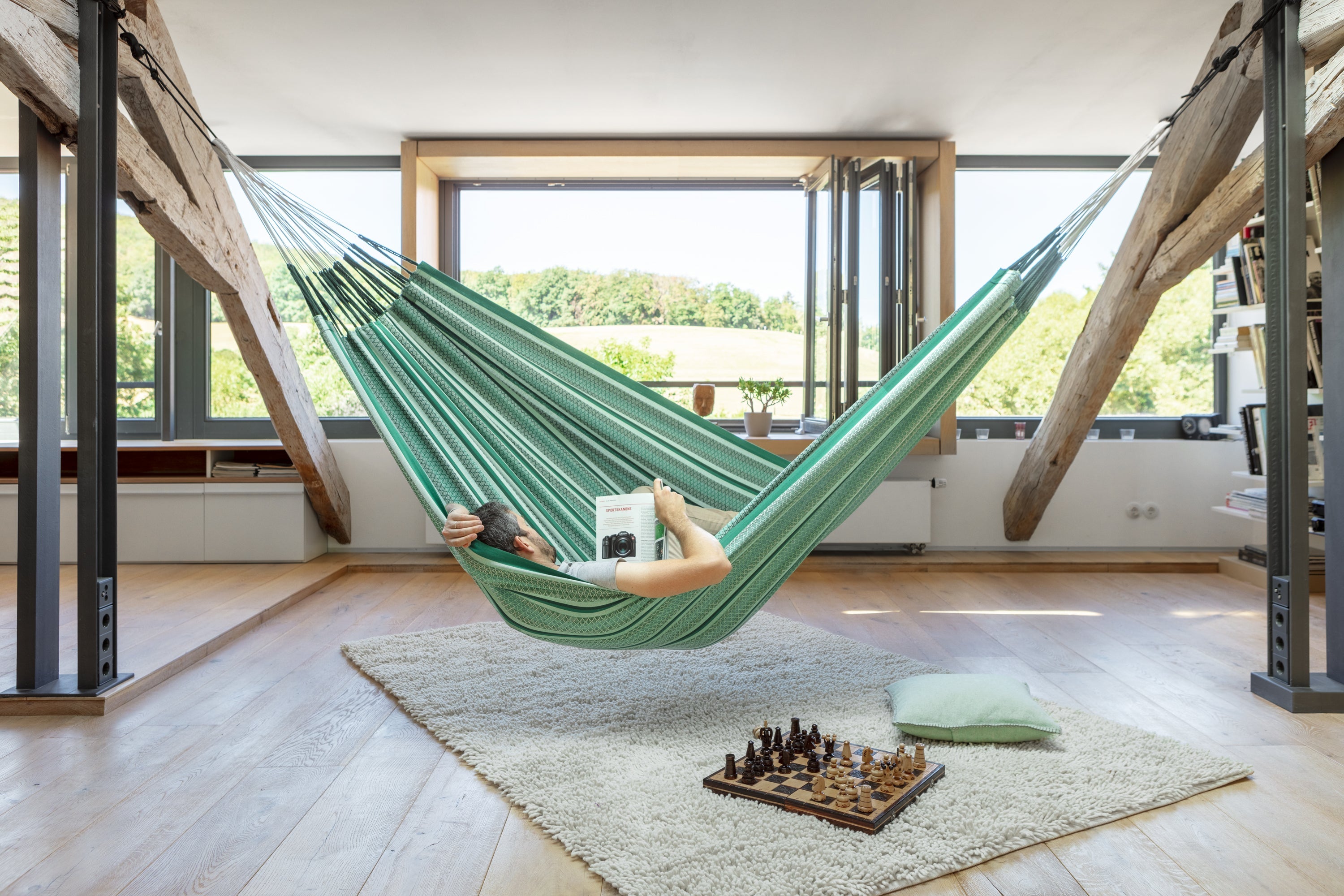 LA SIESTA® - Modesta Kingsize-hængekøje i økologisk bomuld - Agave