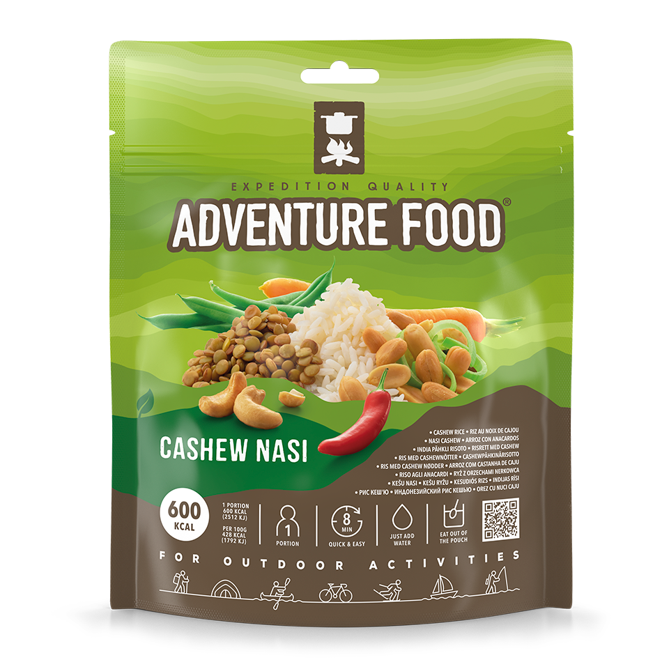 Adventure Food Cashew Nasi frysetørret måltid, grøn pose