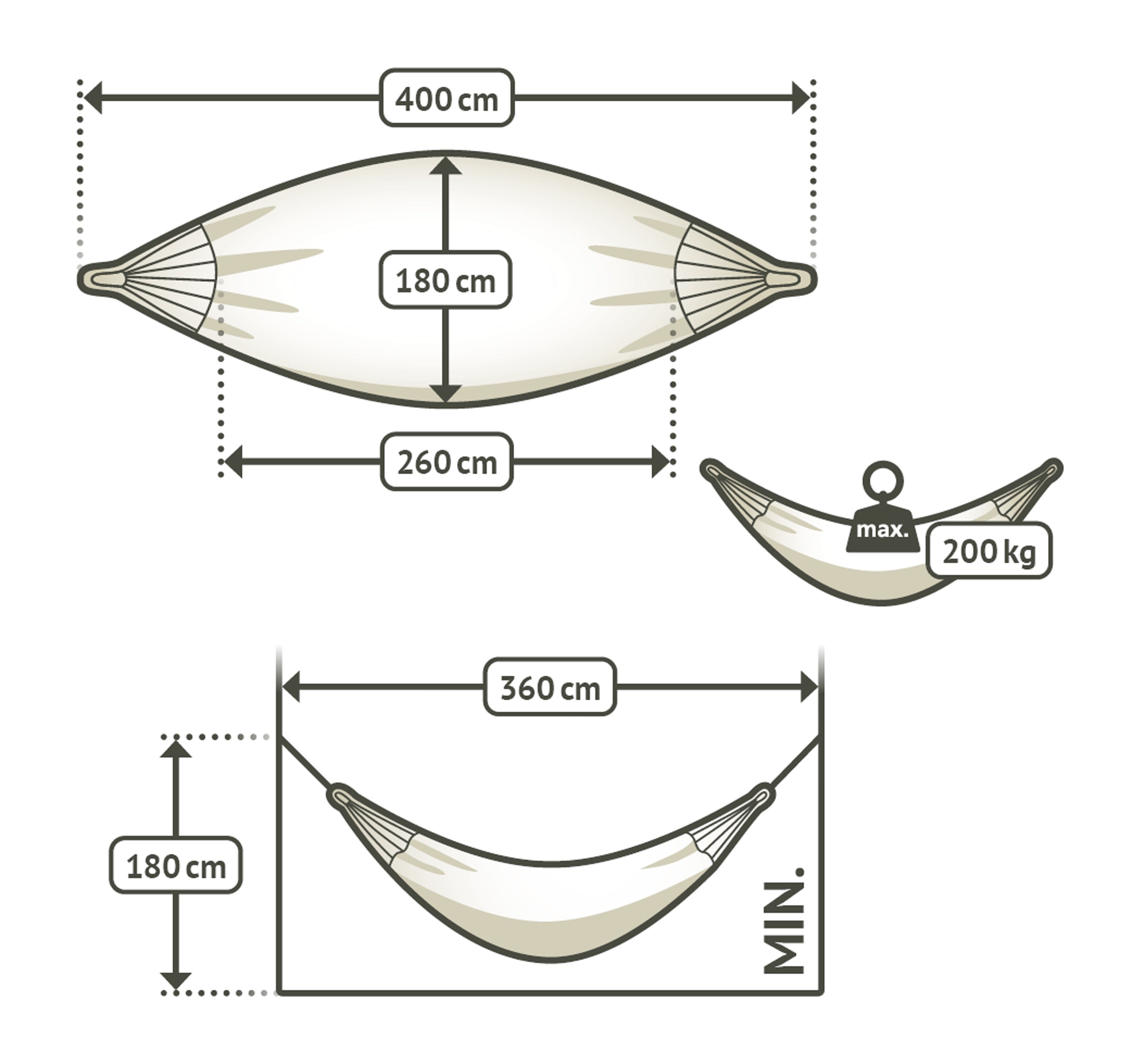 LA SIESTA® - Modesta Kingsize-hængekøje i økologisk bomuld - Agave