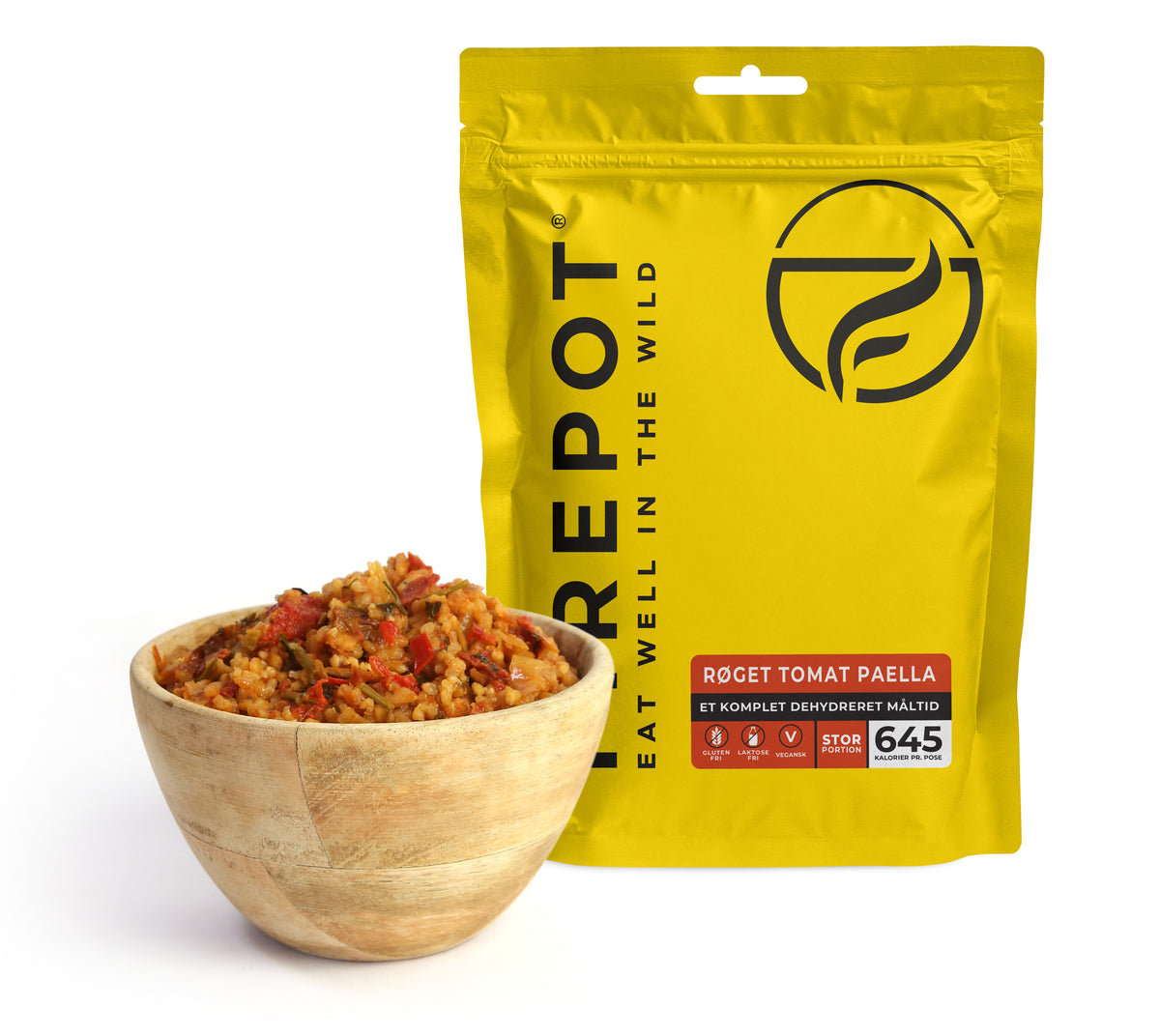 Firepot Røget tomat paella dehydreret måltid, gul pose (2)