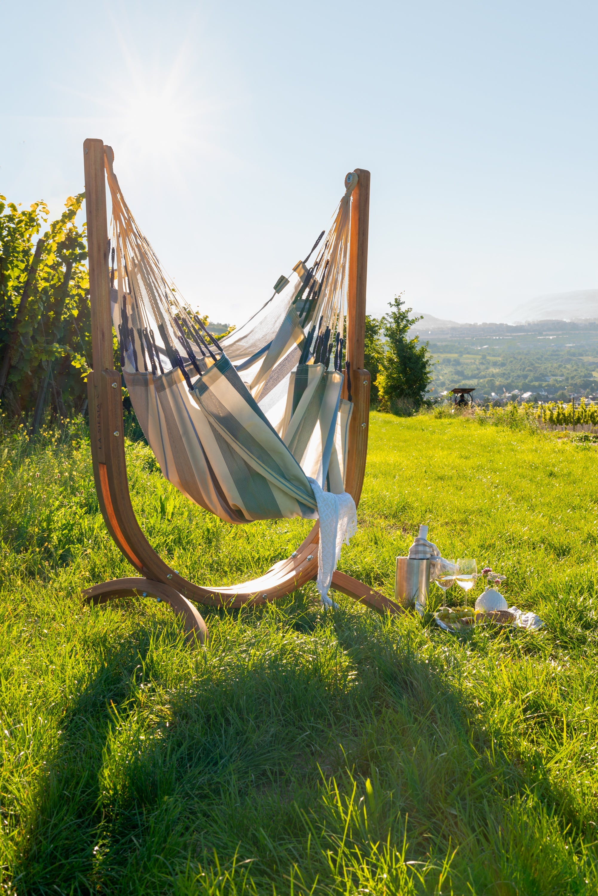 LA SIESTA® - Udine Outdoor Hængestol af FSC®-certificeret eukalyptus - Sea Salt