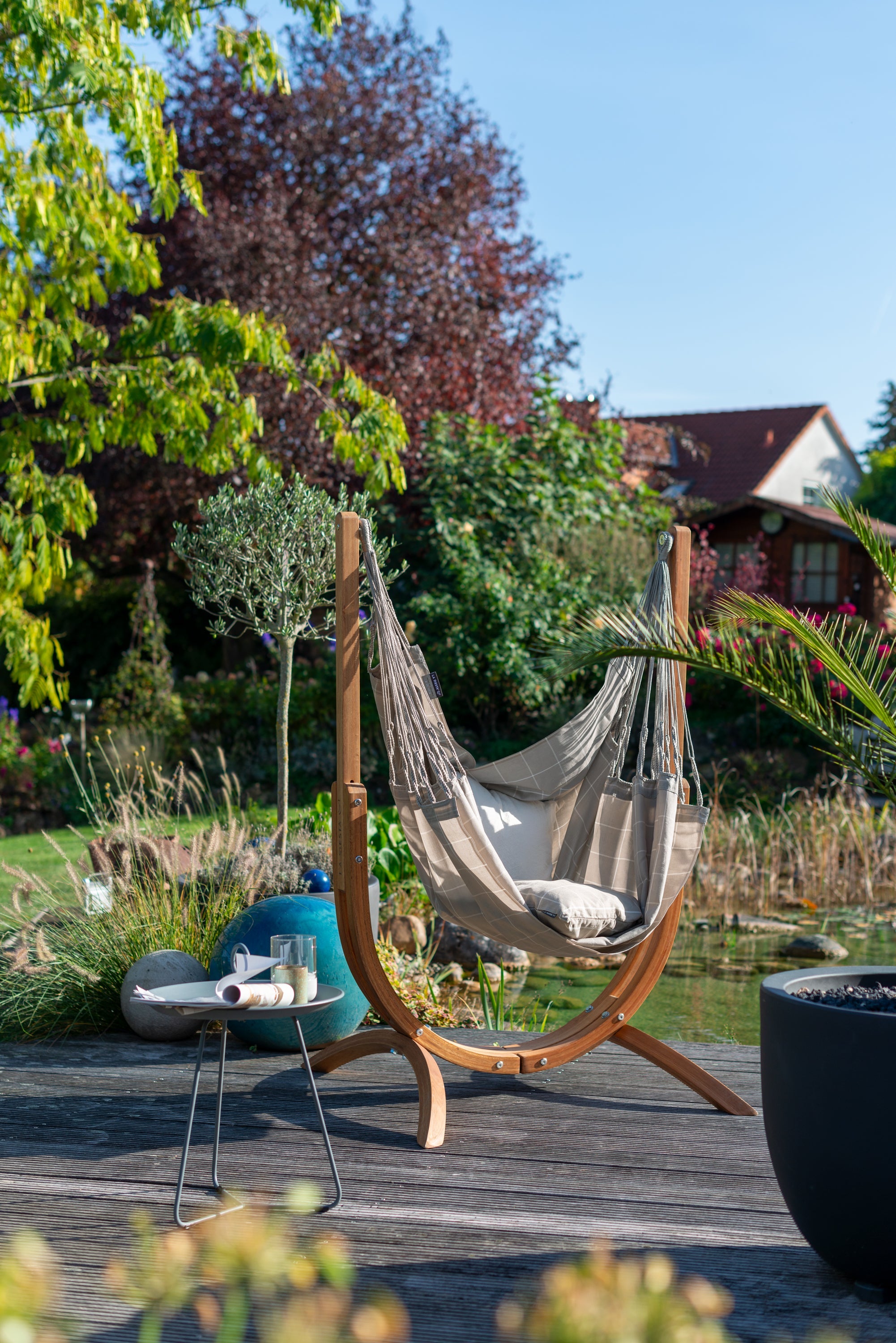 LA SIESTA® - Udine Outdoor Hængestol af FSC®-certificeret eukalyptus - Almond