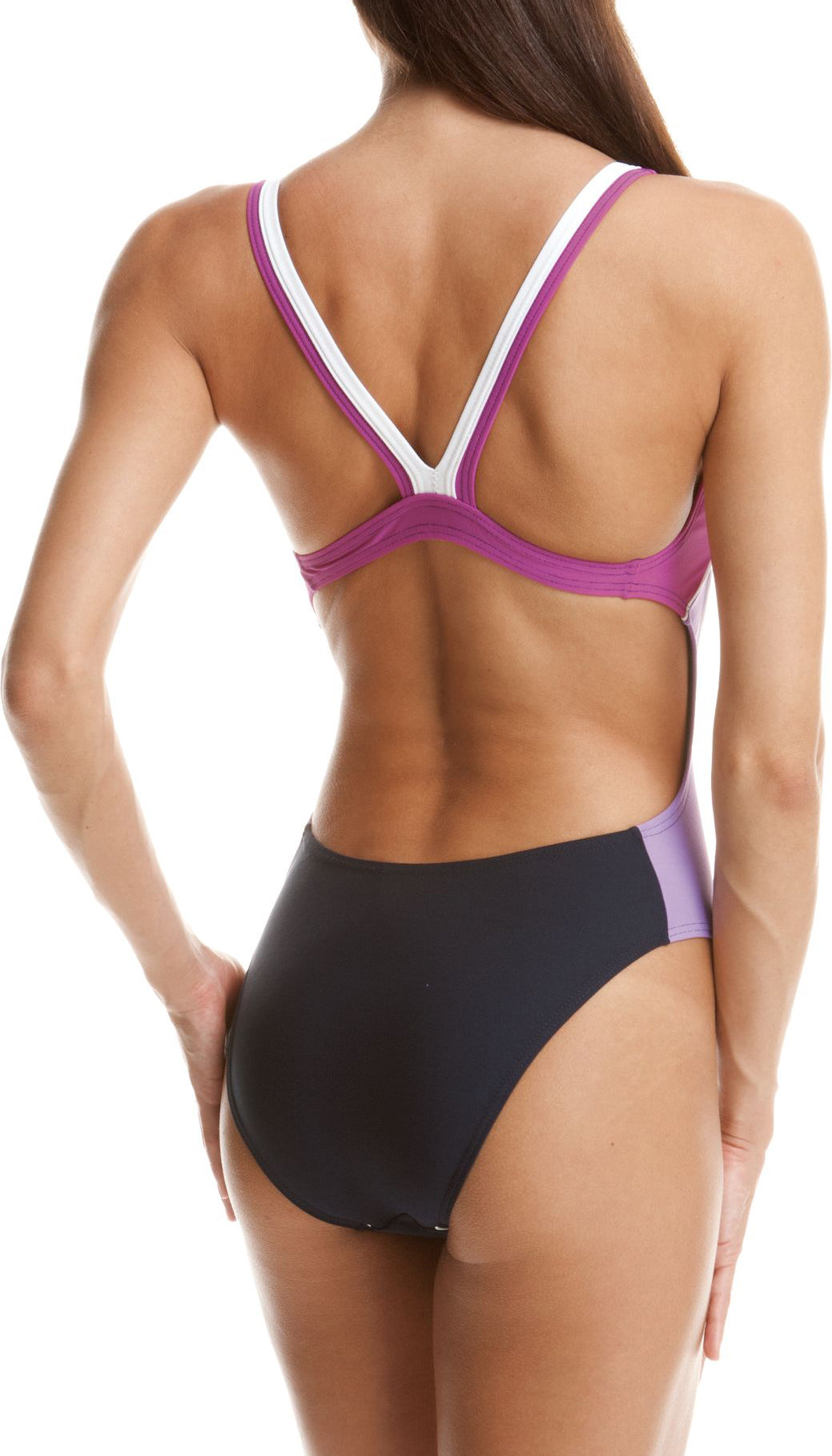 Diana Sport - Badedragter ANIKA, med lilla/pink paneler i siderne - Purple