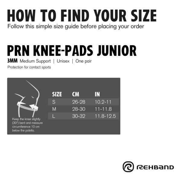 Rehband - PRN Knee Pad Jr Pair - Black