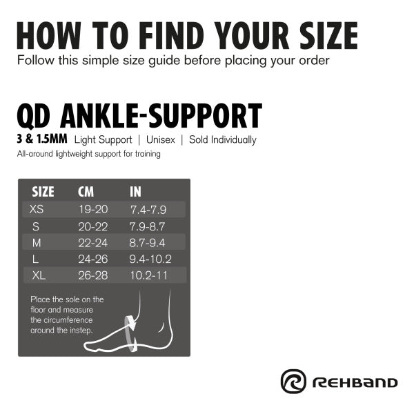 Rehband - QD Ankle Support 3mm - Black