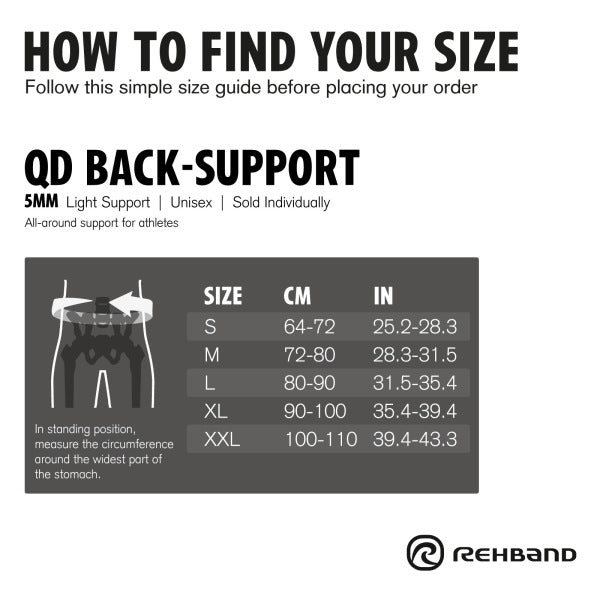 Rehband - Rygbind QD Back Support 5mm - Black