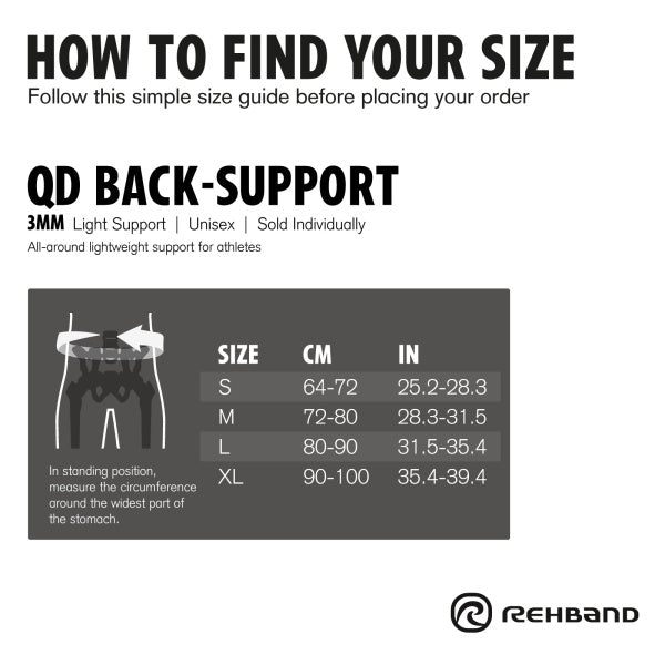 Rehband - Rygbind QD Back Support 3mm - Black