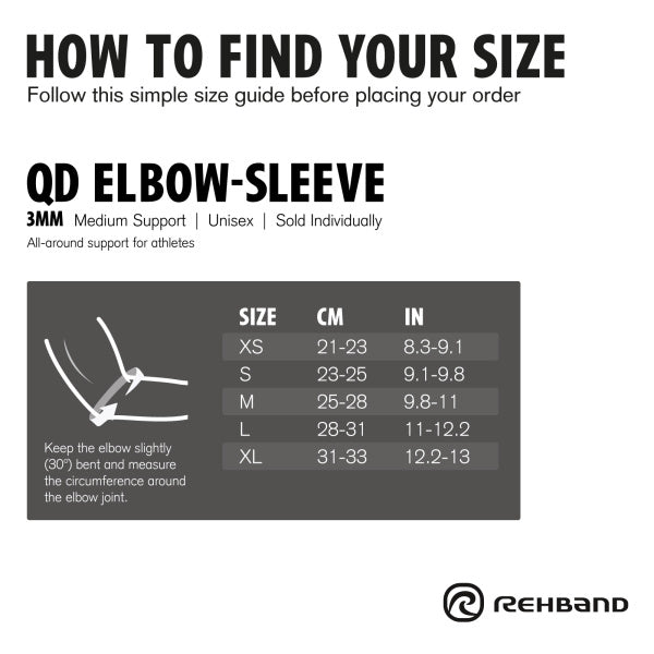 Rehband - QD Elbow Sleeve 3mm - Black