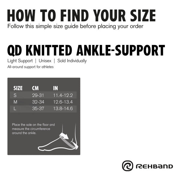 Rehband - QD Knitted Ankle Support - Grey