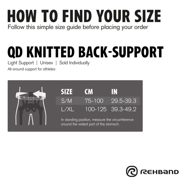 Rehband - Rygbind QD Knitted Back Support - Grey