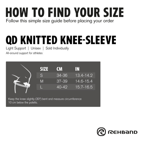 Rehband - QD Knitted Knee Sleeve - Grey