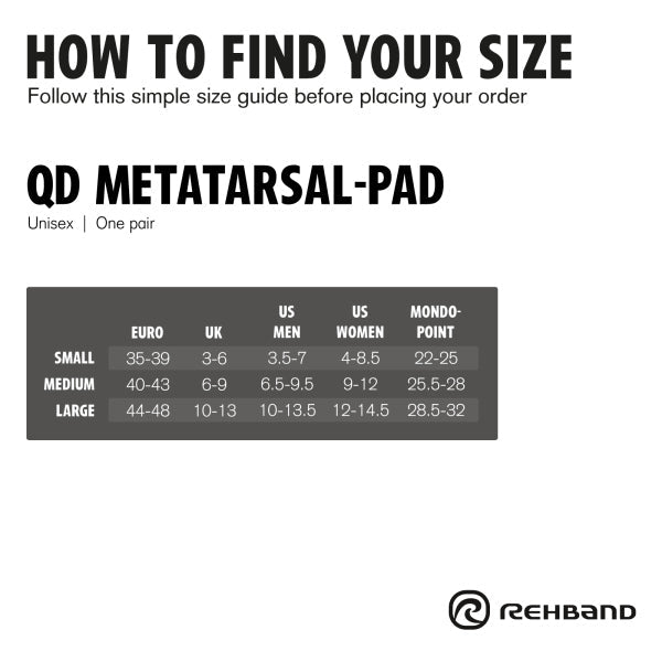Rehband - Indlægssåler QD Metatarsal pad - Black