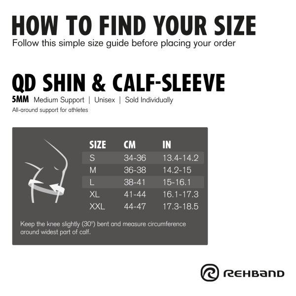Rehband - QD Shin & Calf Sleeve 5mm - Black