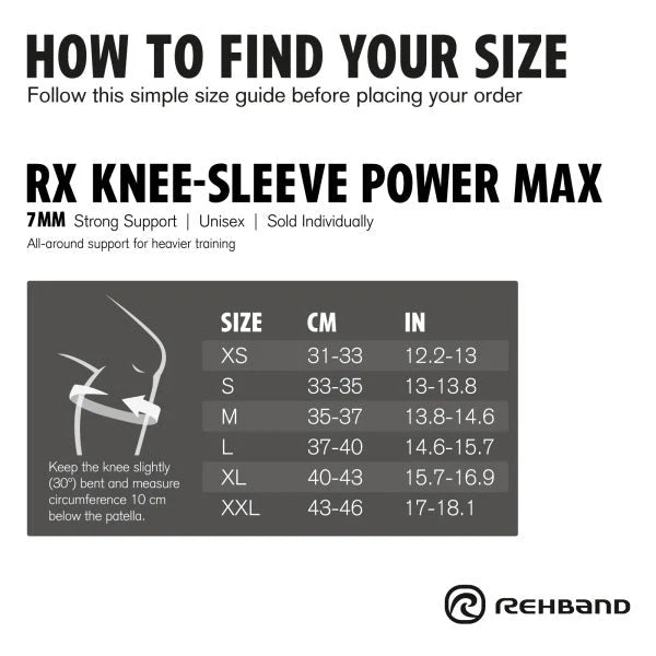 Rehband - RX Knee Sleeve Power Max 7mm - Black