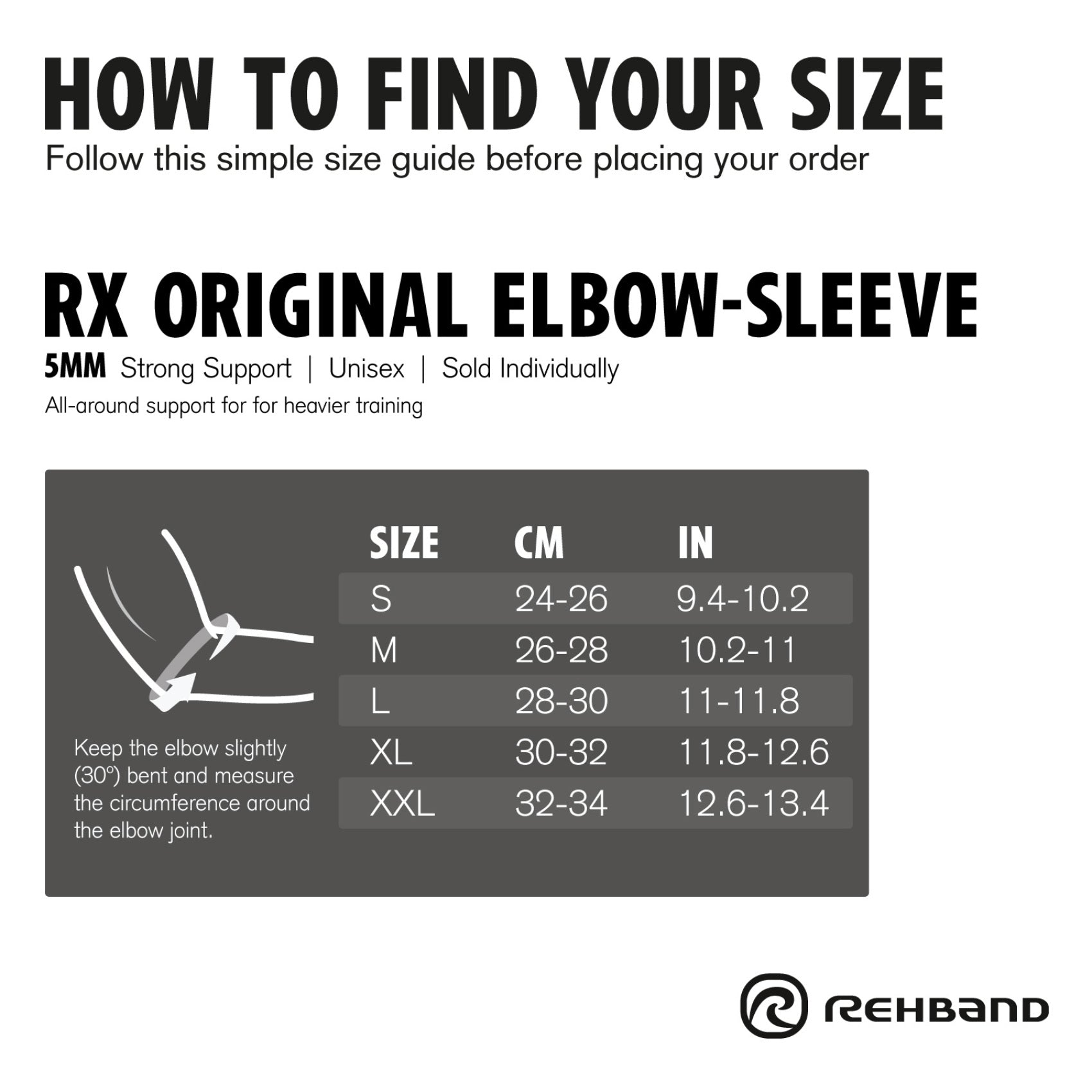 Rehband - RX Elbow Sleeve 5mm - Black/Camo