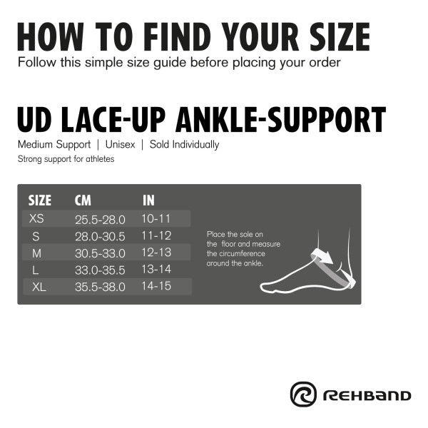 Rehband - UD Lace up Ankle Brace Light - Black