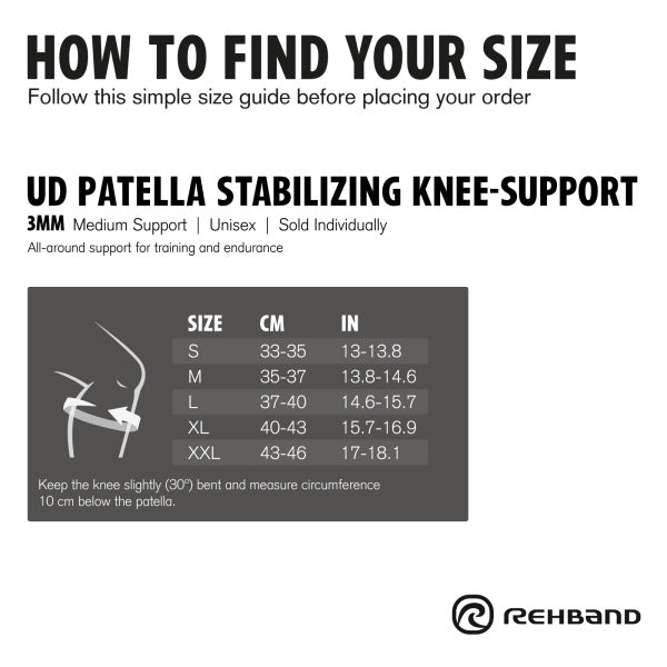 Rehband - UD Patella Stab Knee Brace 3mm - Black