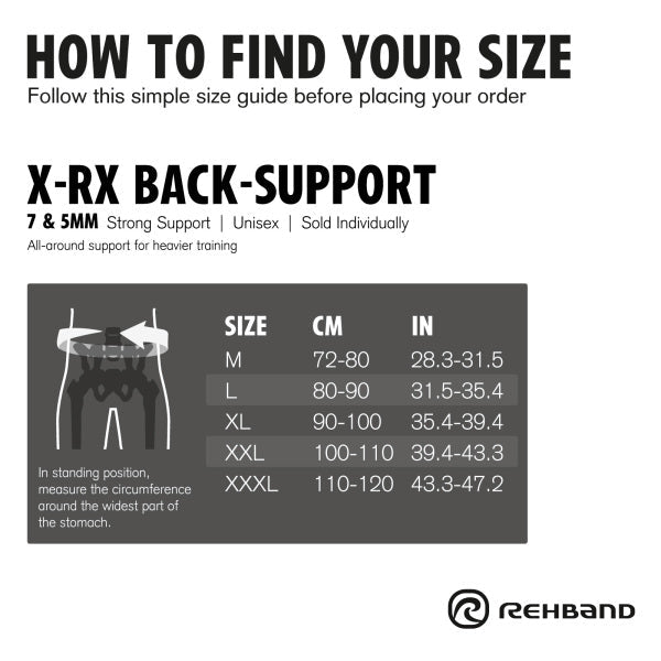 Rehband - Rygbind X RX Back Support 7mm - Black