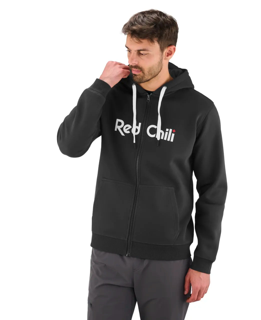 Red Chili Corporate hættetrøje med lynlås til herre i mørkegrå (3)
