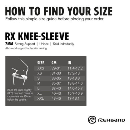Rehband - RX Knee Sleeve 7mm - Carbon Black