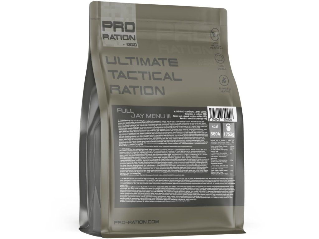 Pro-ration Ultimate Tactical Ration dagsration Menu III, grå pose
