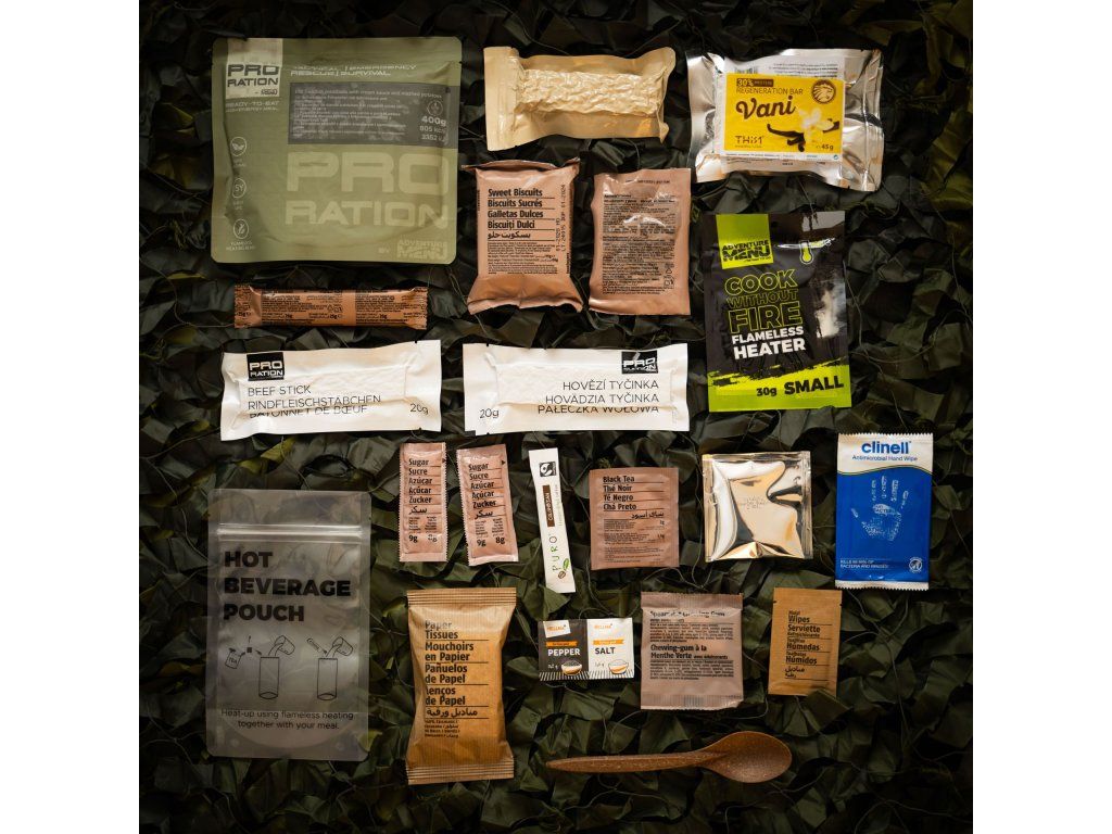 Pro-ration Ultimate Tactical Ration halv dagsration Menu V, grå pose (2)