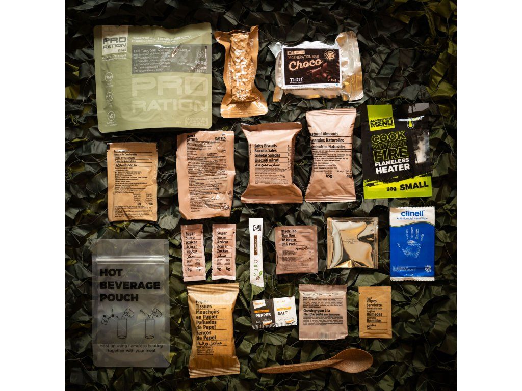 Pro-ration Ultimate Tactical Ration halv dagsration Menu Vege, grå pose (2)