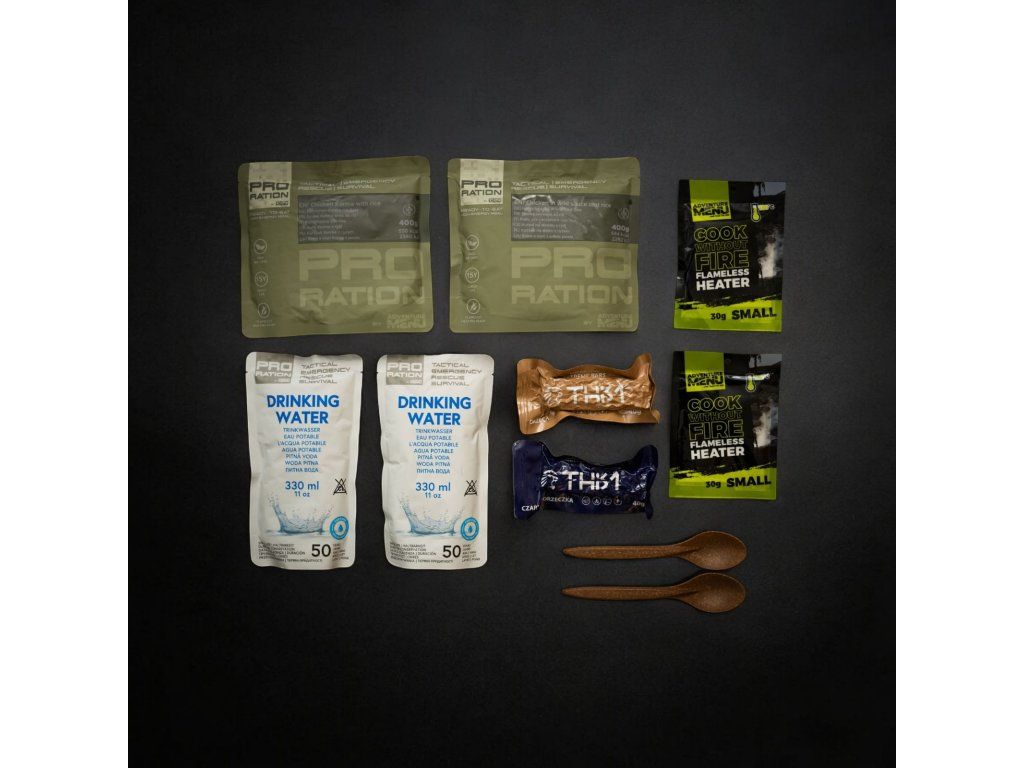 Pro-ration Emergency Food/Water Pack Menu II, rød pose (2)