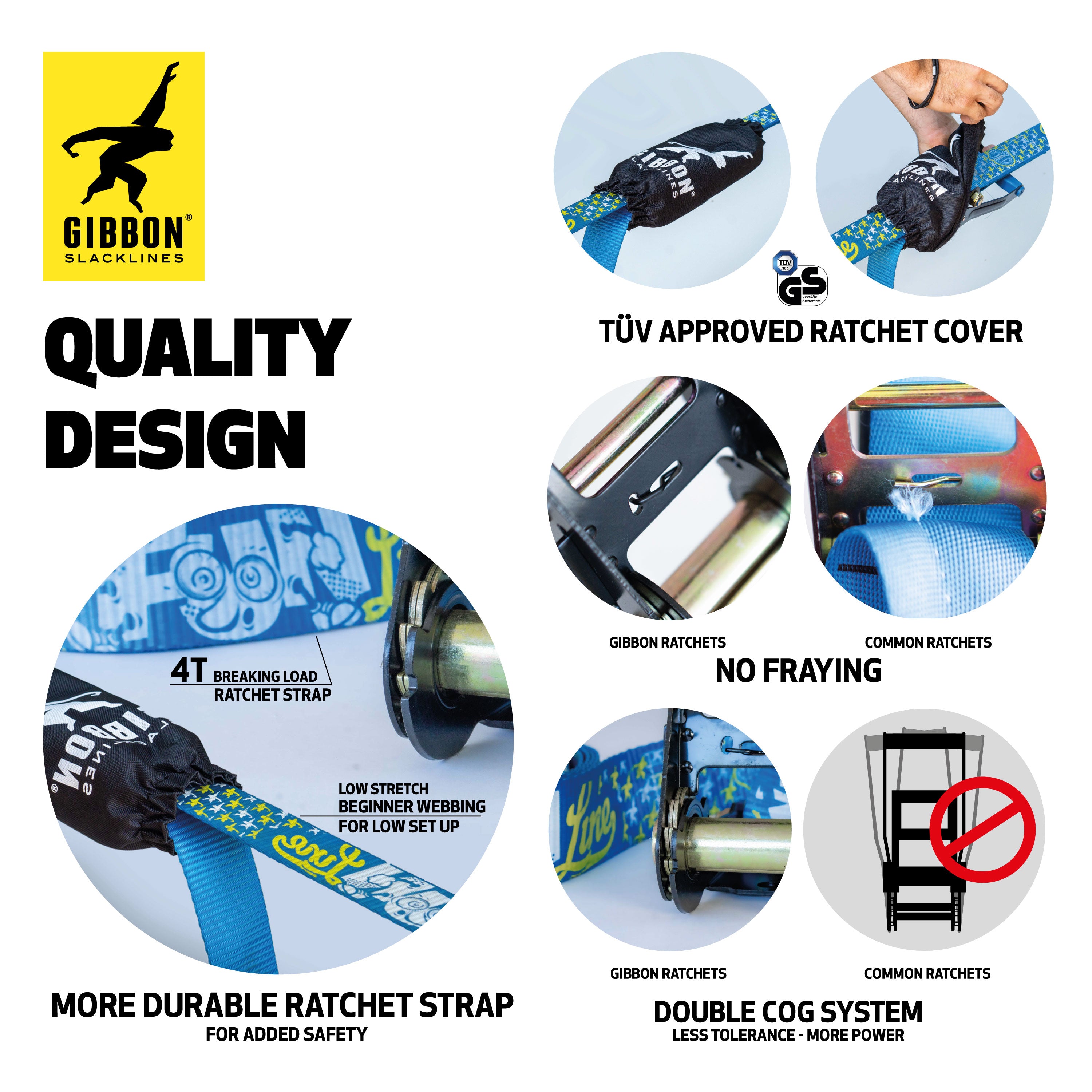 Gibbon - Slackline-Set Funline Treewear Set - Blue